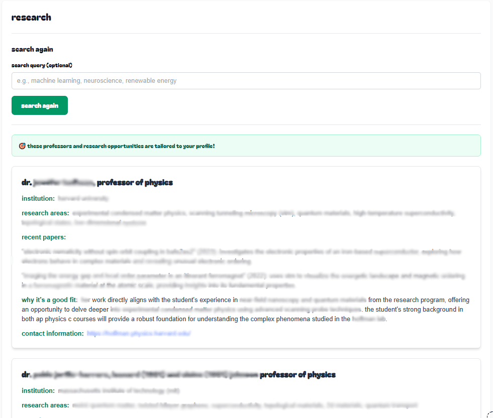 research pairer interface